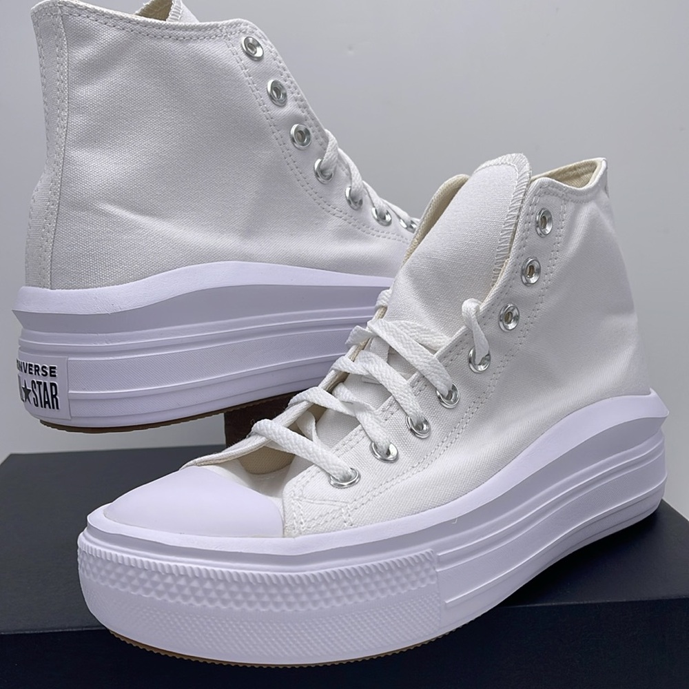 Converse WMNS CTAS MOVE HI
WHITE/NATURAL IVORY/BLACK 568498C Platforms Sneakers - Picture 10 of 16